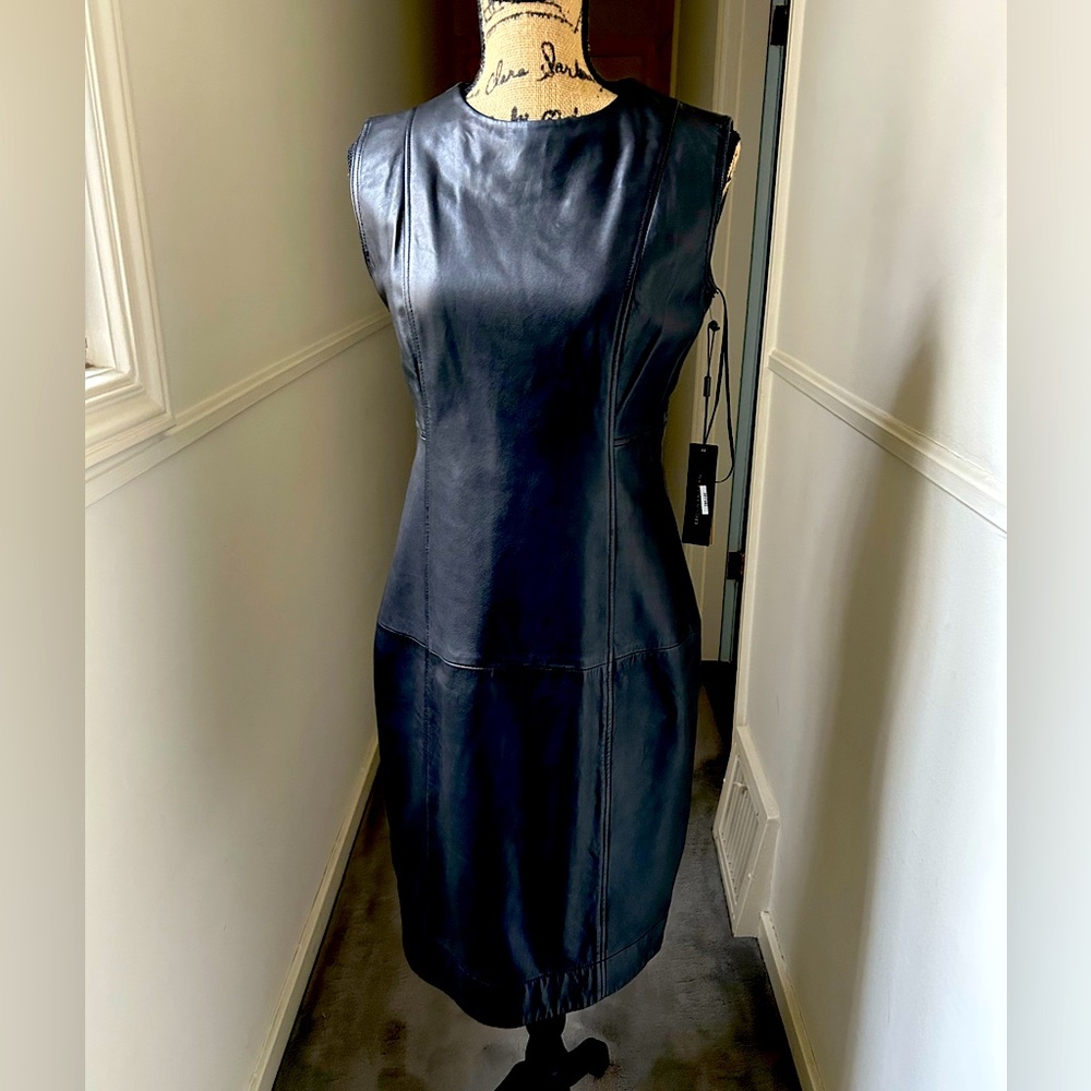 Donna Karan Black Leather Sheath - 8 NWT